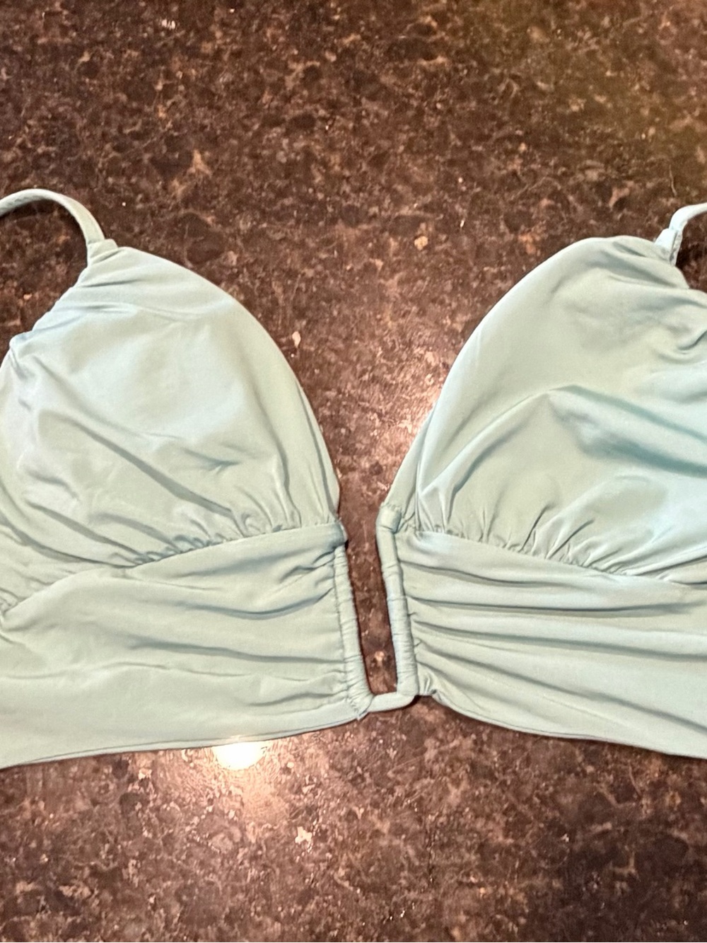 BECCA Light Blue Bikini Top with Thin Adjustable Straps